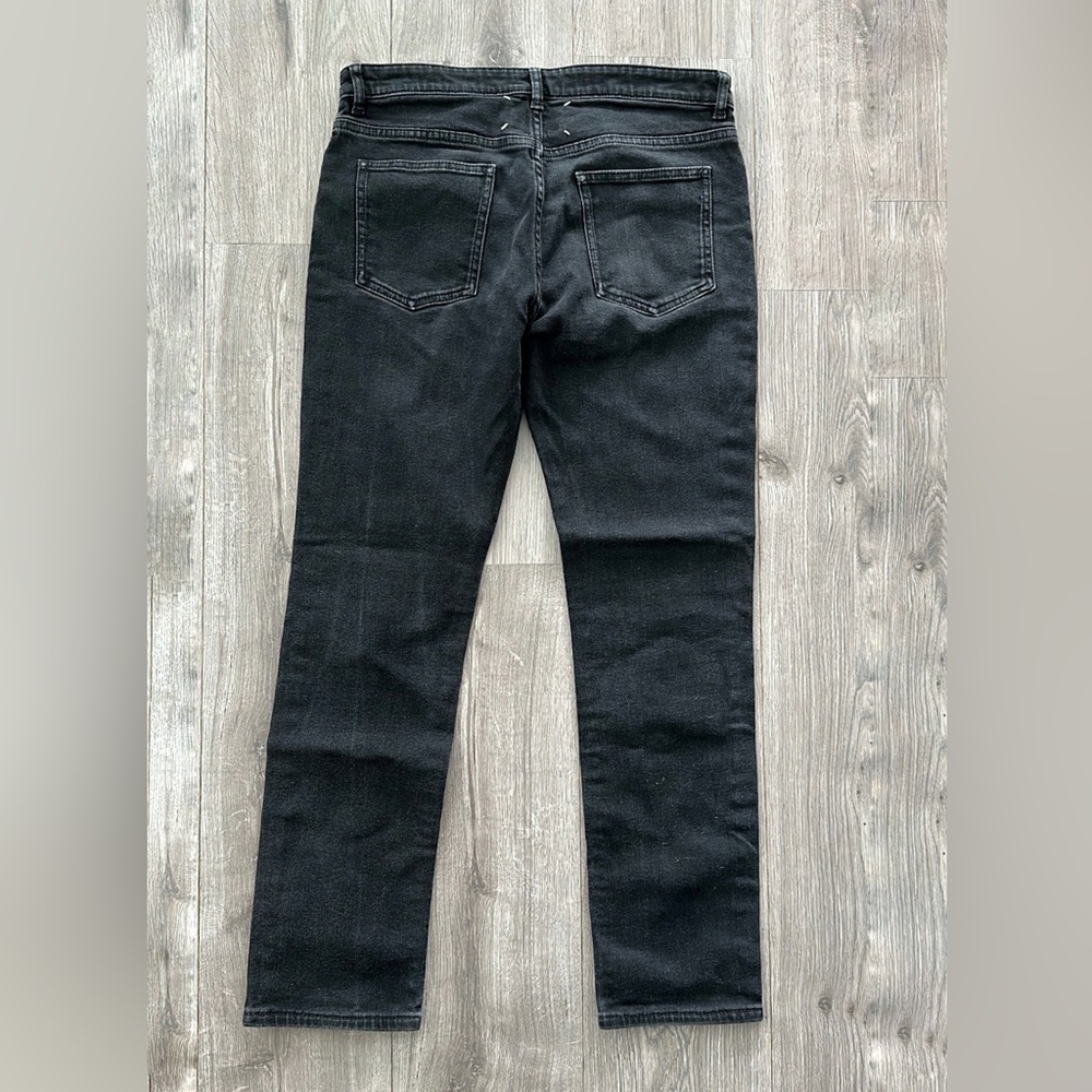 maison margiela black tapered leg jeans